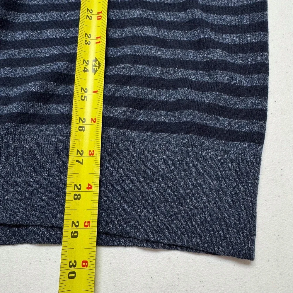 Banana Republic Sweater Mens XL Blue Silk Linen Stripe Crewneck Knit Lightweight